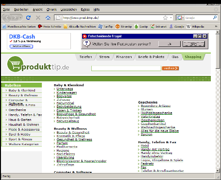 Klar und übersichtlich: Eine Preissuchmaschine wie produkttip.de hilft, einen günstigen und vor allem vertrauenswürdigen Anbieter zu finden